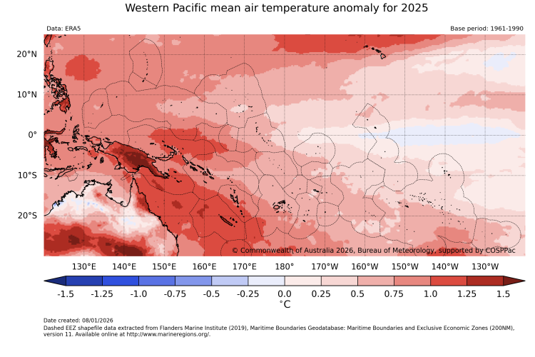 Warmest Years on Record for Pacific